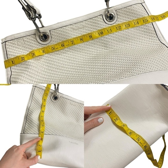 Calvin Klein white weave maxi tote bag with matching wristlet - Picture 15 of 16